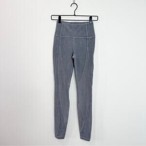 Lululemon Wunder Under High Rise Tight Legging Snow Ribbed 28" Washed Luna 2